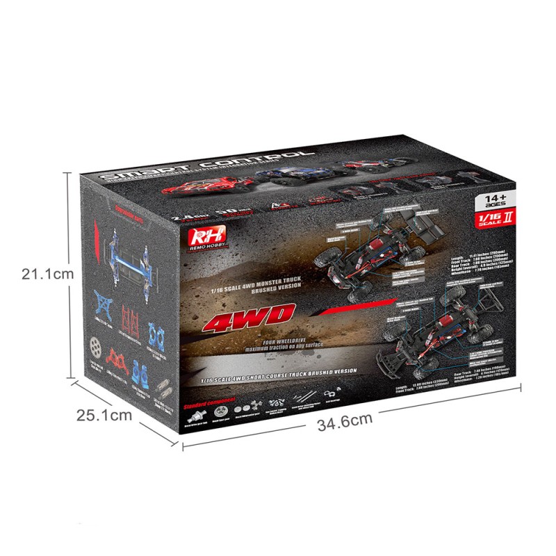 Р/у модель Remo Hobby ROCKET 4WD RTR 1:16 RH1625 безколекторна