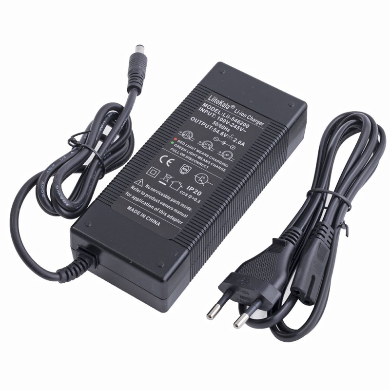 Зарядное устройство LiitoKala lii-546200 для Li-Ion аккумуляторов 13S 48V 2A, штекер 5.5x2.1mm
