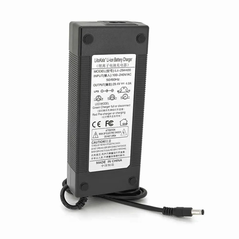 Зарядное устройство LiitoKala lii-294400 для Li-Ion аккумуляторов 7S 29.4V 4A, штекер 5.5x2.1mm