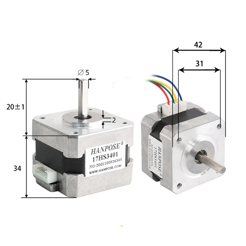 Кроковий двигун HANPOSE Nema 17 (17HS3401)