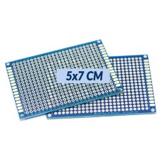 Двостороння макетна плата 5x7cm синя