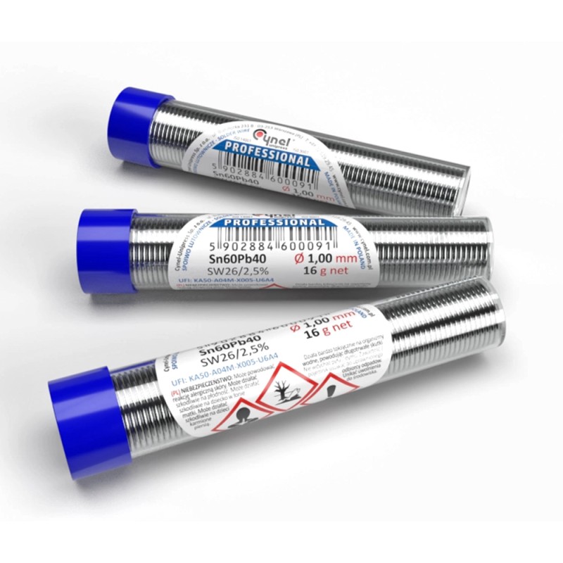 Припій CYNEL Sn60Pb40 із флюсом 2,5% 1,00мм 16гр