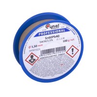 Припій CYNEL Sn60Pb40 із флюсом 2,5% 1,50мм 100гр