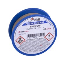 Припій CYNEL Sn60Pb40 із флюсом 2,5% 2,00мм 100гр