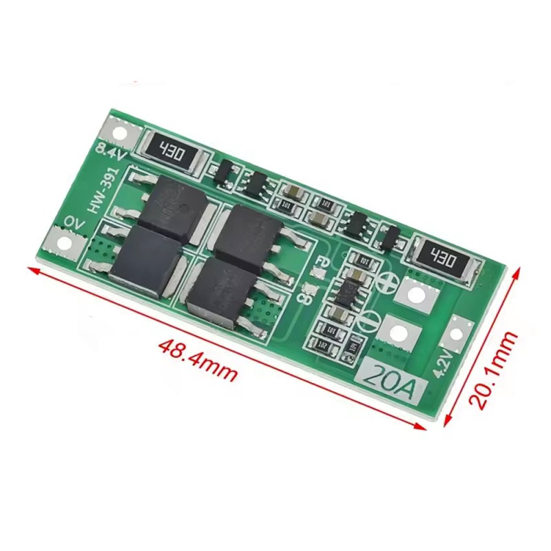 BMS контролер 2S 20A для Li-Ion акумуляторів з балансуванням