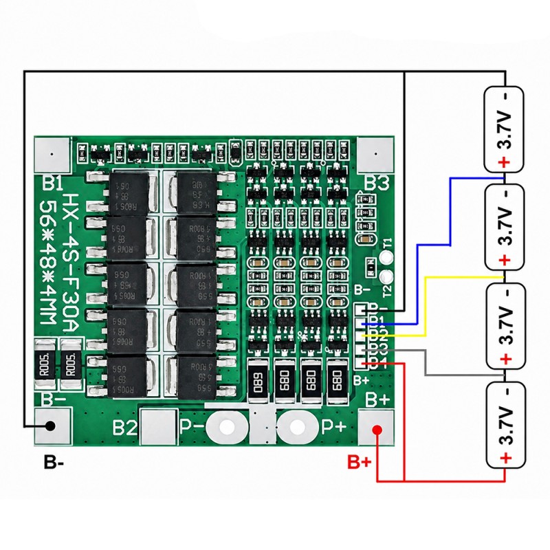 BMS контроллер 4S 30A для Li-Ion аккумуляторов с балансировкой