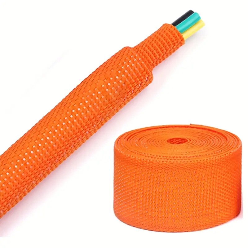 Термозбіжне обплетення для кабелю 10 мм, помаранчеве