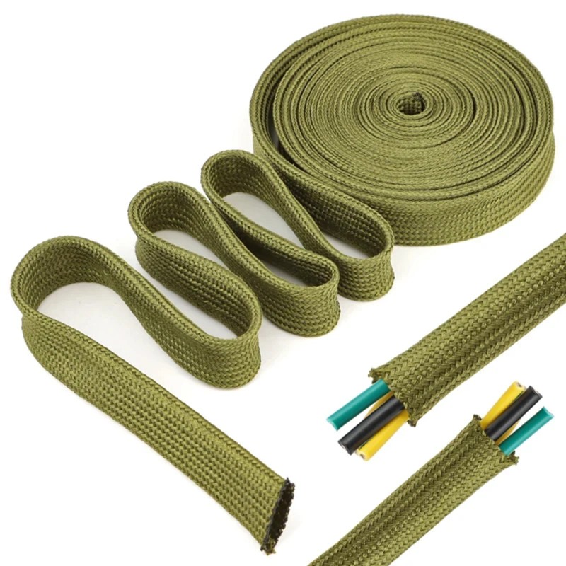 Еластичне поліамідне кабельне обплетення 8 мм, зелене