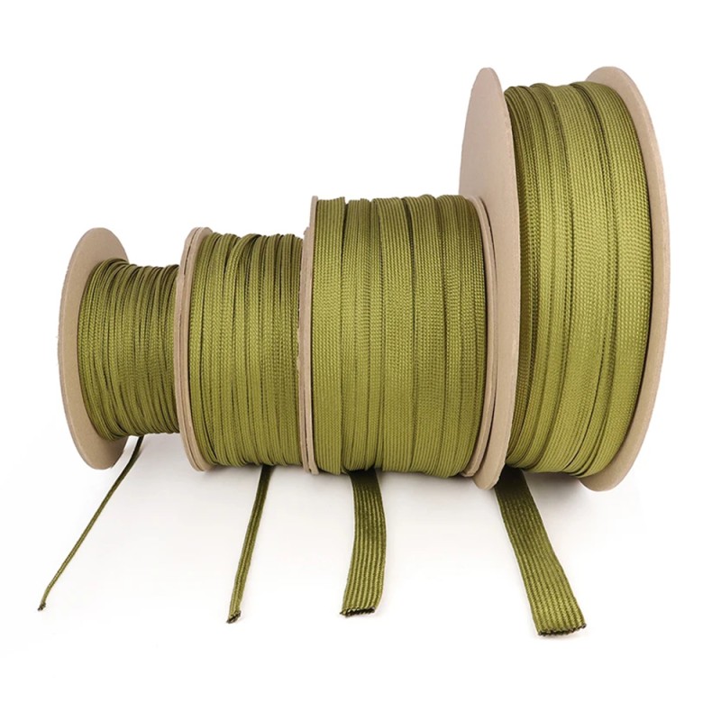 Еластичне поліамідне кабельне обплетення 8 мм, зелене