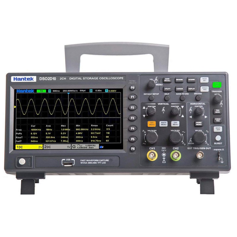 Цифровий осцилограф HANTEK DSO2D10 100МГц із генератором сигналів